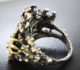 Серебряное кольцо с розовыми сапфирами Серебро 925