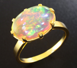Золотое кольцо с кристаллическим эфиопским опалом 3,3 карат Золото