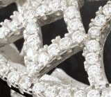 Ажурное серебряное кольцо с кианитом и цитринами Серебро 925