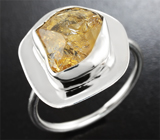 Серебряное кольцо с необработанным цитрином Серебро 925