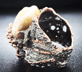 Серебряное кольцо с жемчужиной барокко и самцветами Серебро 925