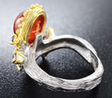 Серебряное кольцо cо спессартином цвета «фанта», родолитом и танзанитами Серебро 925