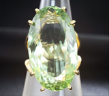 Золотое кольцо с крупным зеленым аметистом 33,76 карат Золото