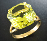 Золотое кольцо с лимонным цитрином авторской огранки Золото