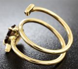 Золотое кольцо с родолитом топовой огранки Золото
