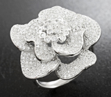 Превосходное серебряное кольцо-цветок Серебро 925