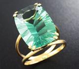 Золотое кольцо с неоново-зеленым флюоритом 13,5 карат Золото