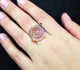 Золотое кольцо с аметрином авторской огранки, аметистом и желтым сапфиром Золото