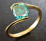 Золотое кольцо с неоново-зеленым муассанитом 1,92 карат Золото