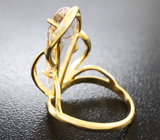 Золотое кольцо с морганитом 4,21 карата и лейкосапфирами Золото