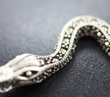 Серебряный кулон «Змейка» с марказитами Серебро 925