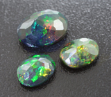 Набор из 3 ограненных черных опалов 3,36 карат 