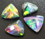 Набор из 4 ограненных черных опалов 3,56 карат 