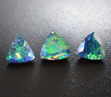 Набор из 3 ограненных черных опалов 3,96 карат 