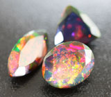 Набор из 3 ограненных черных опалов 4,58 карат 