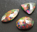 Набор из 3 ограненных черных опалов 4,58 карат 