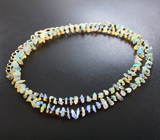 Колье из 121 необработанного эфиопского опала и бусин черных шпинелей 37 карат 