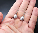 Серебряные серьги с морским жемчугом Серебро 925