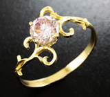 Золотое кольцо с розовым муассанитом 0,85 карат Золото