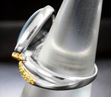 Серебряное кольцо c австралийским триплет опалом и цаворитами Серебро 925