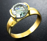 Золотое кольцо с крупным муассанитом 2,21 карат Золото