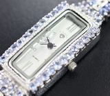 Серебряные часы с танзанитами и бесцветными топазами Серебро 925