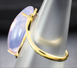 Золотое кольцо с лавандовым аметистом и бесцветными цирконами Золото