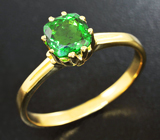 Золотое кольцо с цаворитом топового цвета 1,05 карат Золото