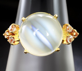 Золотое кольцо с лунным камнем с эффектом кошачьего глаза 7,67 карат Золото