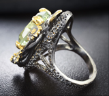 Серебряное кольцо с зеленым аметистом и перидотом Серебро 925