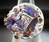 Серебряное кольцо с кристаллами висмута и иолитами Серебро 925