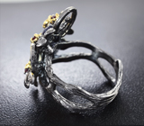 Серебряное кольцо с перидотами, иолитом и родолитами Серебро 925
