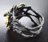 Серебряное кольцо с кристаллическим эфиопским опалом, гранатом и сапфирами Серебро 925