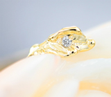 Золотое кольцо с натуральным резным кораллом 37,48 карат, турмалинами и бриллиантами Золото