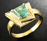 Золотое кольцо с уральским александритом 1,68 карат и бриллиантами Золото