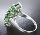 Впечатляющее серебряное кольцо с диопсидами Серебро 925