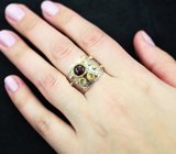Серебряное кольцо с разноцветными турмалинами