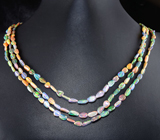 Опаловое колье в три нити из 130 эфиопских черных опалов 70+ карат 