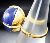 Золотое кольцо с крупным ярким синим сапфиром 40,94 карата Золото