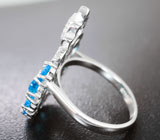 Оригинальное серебряное кольцо с апатитами Серебро 925