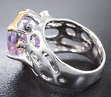 Серебряное кольцо с аметистом 9,43 карата и цаворитами