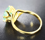 Золотое кольцо с уральским зеленым бериллом 4,15 карата Золото