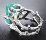 Серебряное кольцо с бирюзой и изумрудом Серебро 925
