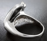 Серебряное кольцо с австралийским триплет опалом 3,2 карата, цаворитами и синими сапфирами Серебро 925