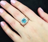Стильное серебряное кольцо с голубым топазом