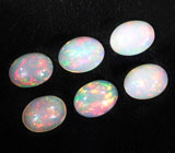Набор из 6 кристаллических эфиопских опалов 5,09 карата 