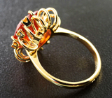Золотое кольцо с крупны спессартином 8,11 карата и желтыми сапфирами Золото