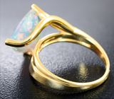 Золотое кольцо с ярчайшим ограненным эфиопским опалом 2,86 карата Золото