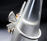 Прелестное серебряное кольцо с цитринами Серебро 925
