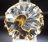 Серебряное кольцо-цветок с родолитом, перидотом и сапфирами Серебро 925